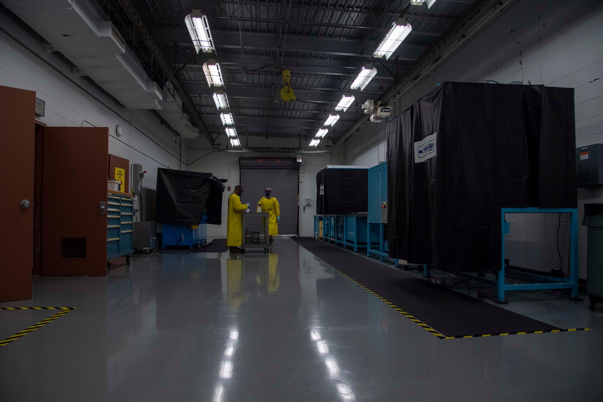 Maintainers with the 6th Maintenance Squadron nondestructive inspections (NDI) unit prepare to perform a liquid penetrant inspection at MacDill Air Force Base, Florida, June 4, 2021.
