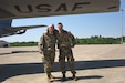 Senior Master Sgt. David Sparkman, Occupational Safety Manager, and Staff Sgt. Tyler Sparkman, Metals Technology Craftsman, pose for a photo at the 171st Air Refueling Wing, June 6, 2021.