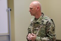 Command Post Exercise – Functional (CFX-F) 21-02, Fort McCoy, Wis., offered U.S. Army Reserve Brig. Gen. Michael M. Greer, deputy commanding general, U.S. Army Civil Affairs and Psychological Operations Command (Airborne), an opportunity to meet with exercise senior leaders for Officer Professional Development (OPD). Greer shared a briefing received from Lt. Gen. Jody J. Daniels, chief of Army Reserve and commanding general, U.S. Army Reserve Command, which detailed analysis of competition, crisis and conflict in order accomplish the change needed to achieve capability overmatch on today’s modern battlefield. Greer also provided a follow-on professional development seminar for individuals interested in reaching the next level of leadership in their career.
