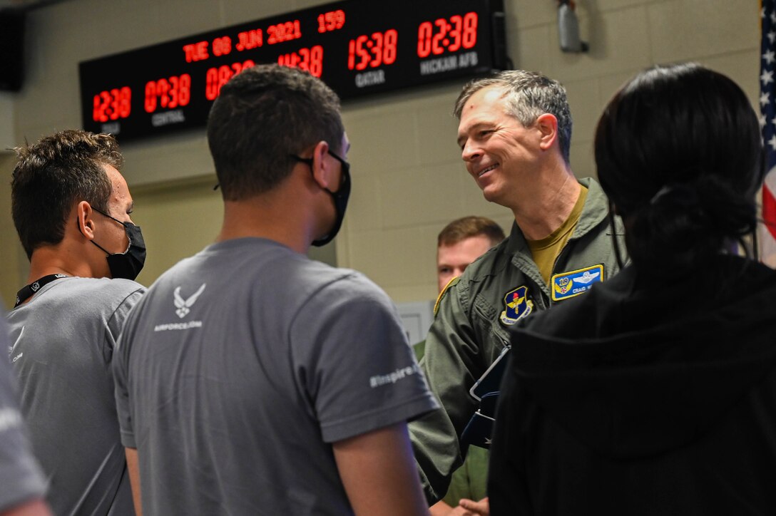 Maj. Gen. Wills and Chief Master Sgt. Rogers visit 33rd Fighter Wing