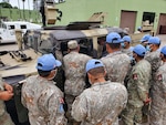 Members of the West Virginia National Guard train Peruvian Armed Forces on the M1165 High Mobility Multipurpose Wheeled Vehicle as part of the National Guard’s State Partnership Program in Lima, Peru, June 3, 2021. Peru will use the training on an international peacekeeping mission in the Central African Republic.