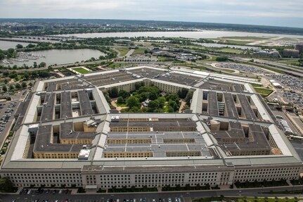 An aerial view of the Pentagon.