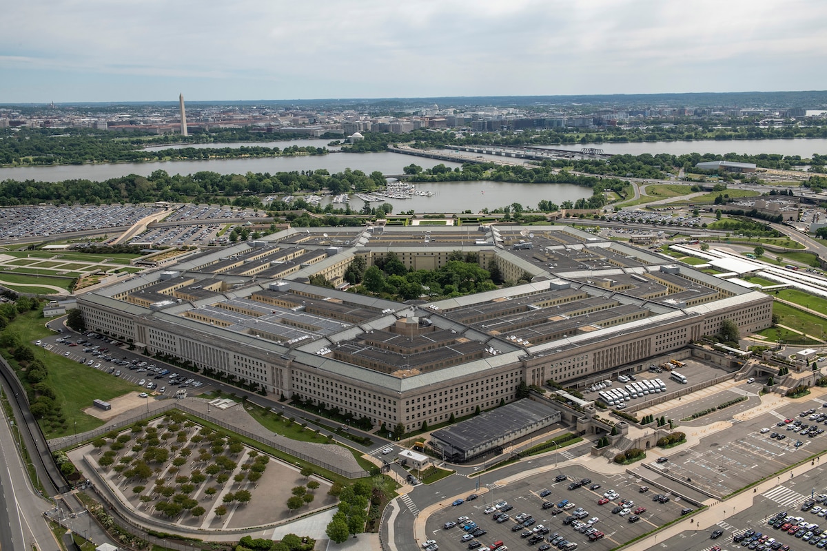 An aerial view of the Pentagon.