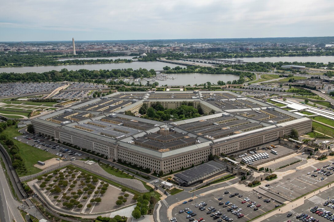 An aerial view of the Pentagon.