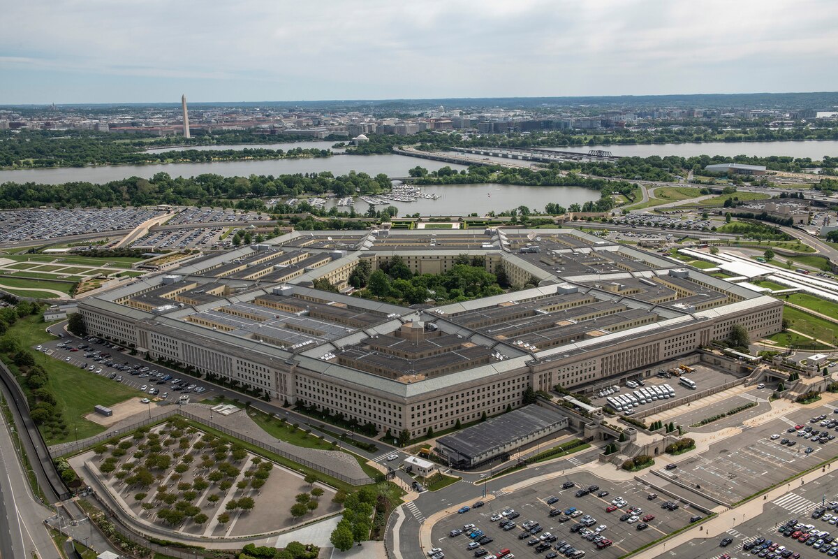 An aerial view of the Pentagon.