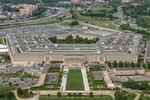 An aerial view of the Pentagon.