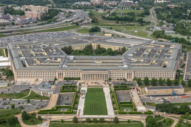 An aerial view of the Pentagon.