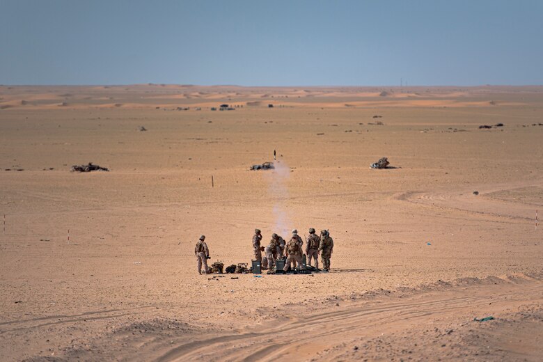 A photo of Soldiers launching mortars