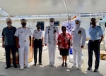 Coast Guard Sector Guam welcomed its new commander as Capt. Nicholas Simmons assumed command from Capt. Christopher Chase during a change of command ceremony at Sector Guam, June 3, 2021. The ceremony was presided over by Rear Adm. Matthew Sibley, commander, Coast Guard 14th District. (U.S. Coast Guard photo courtesy of Coast Guard Sector Guam/Released)