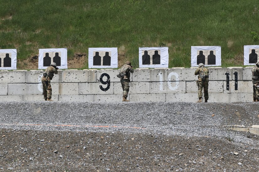 Pennsylvania National Guard Soldiers and Airmen move through the next phase of the event during the Adjutant General's Combined-Arms Match June 5, 2021, at Fort Indiantown Gap, Pa.