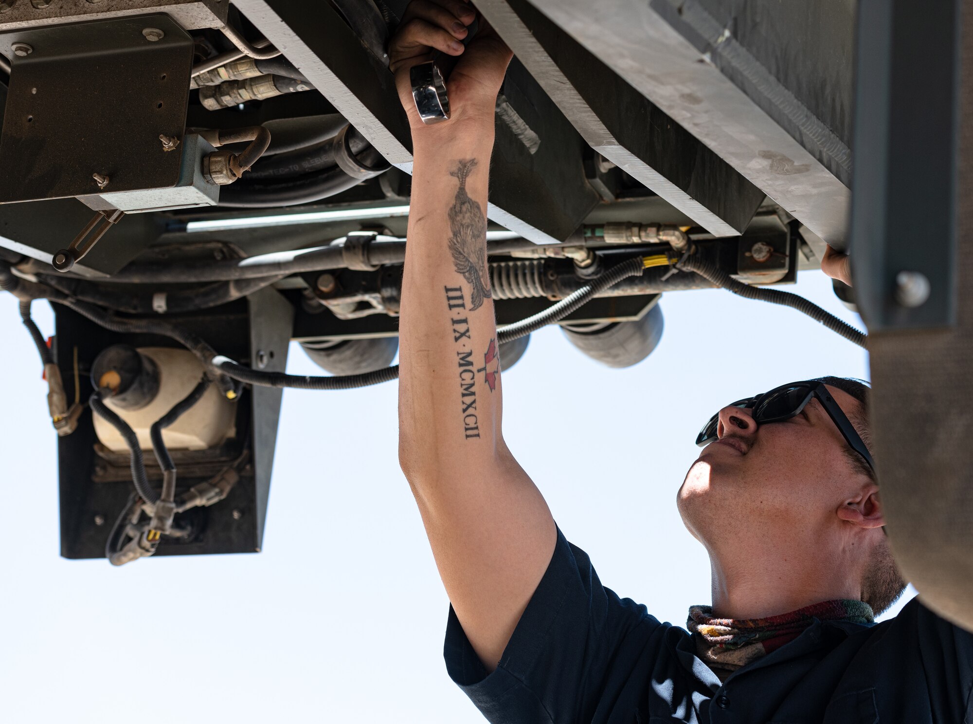 Staff Sgt. Daniel Ward, 56th Logistics Readiness Squadron vehicle management technician, works at the 56th LRS Rapid Maintenance Annex May 17, 2021, at Luke Air Force Base, Arizona.