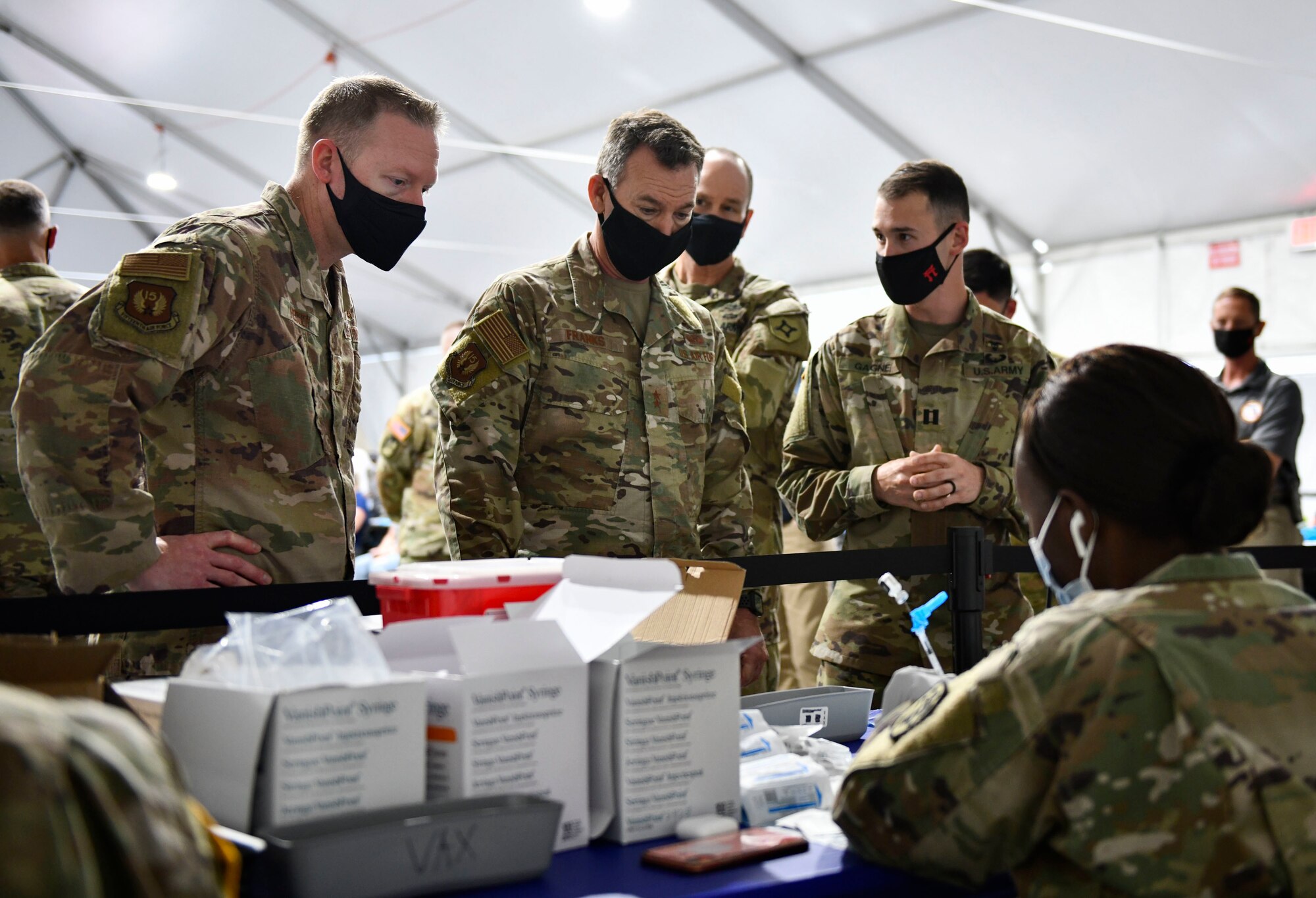 15th Air Force Commander and Command Chief visit Orlando Community Vaccination Center