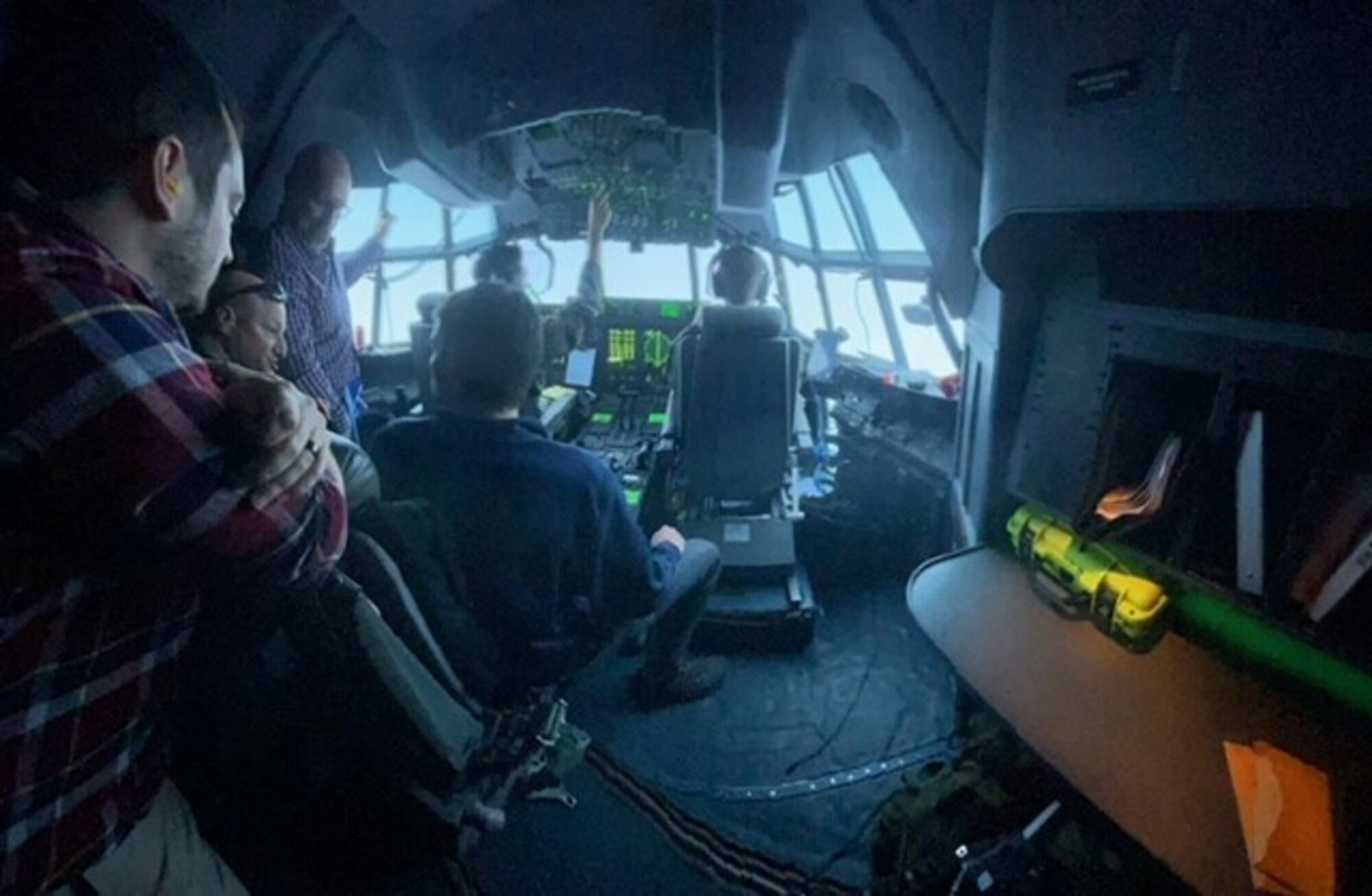 Civilians assigned to the U.S. Air Forces in Europe and Air Forces Africa headquarters ride along in a C-130J Super Hercules aircraft assigned to the 37th Airlift Squadron, 86th Airlift Wing, Ramstein Air Base, Germany, April 21, 2021.