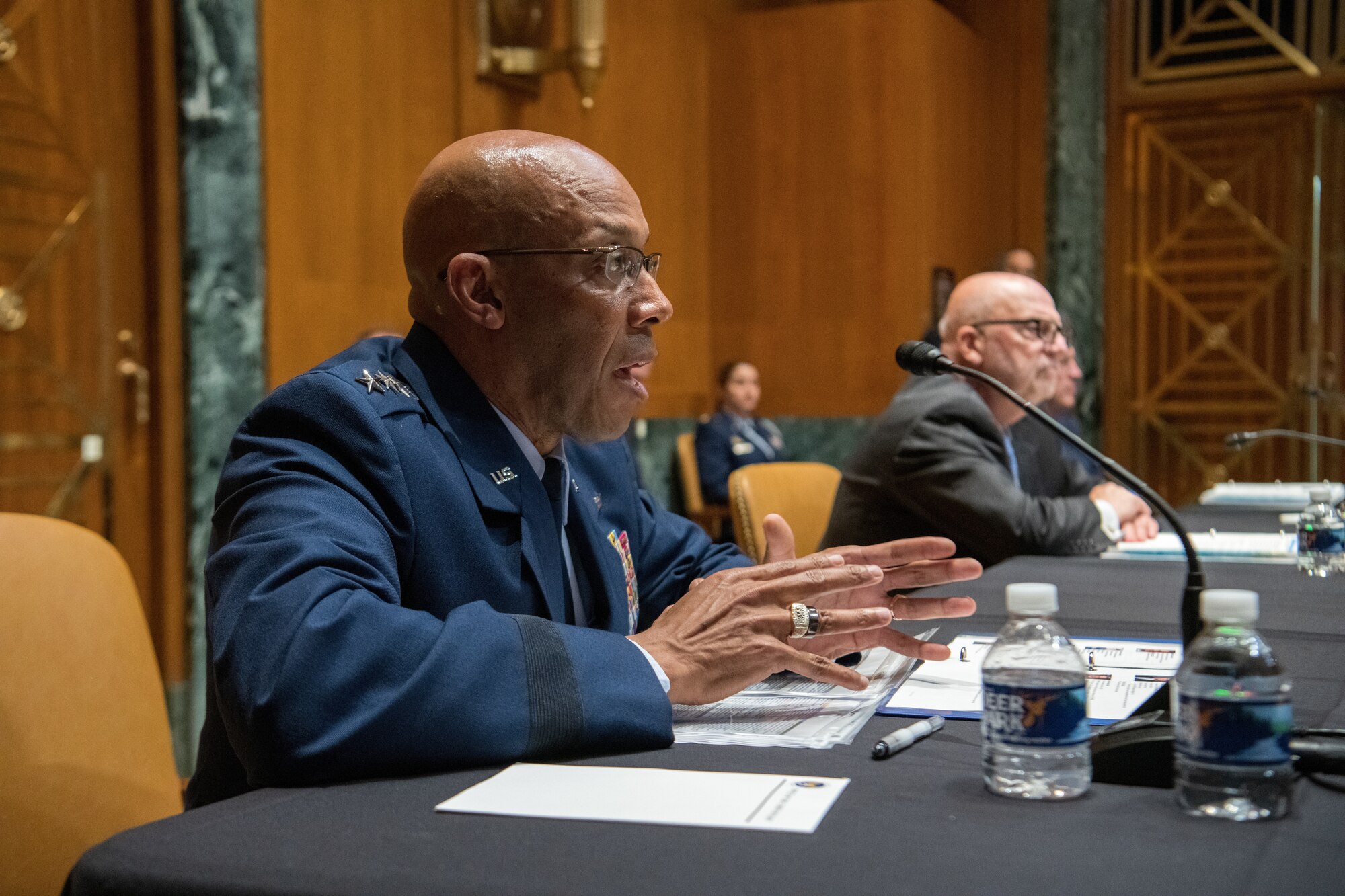 Air Force Chief of Staff Gen. CQ Brown, Jr. addresses the Senate Appropriations Defense Subcommittee, June 8, 2021.