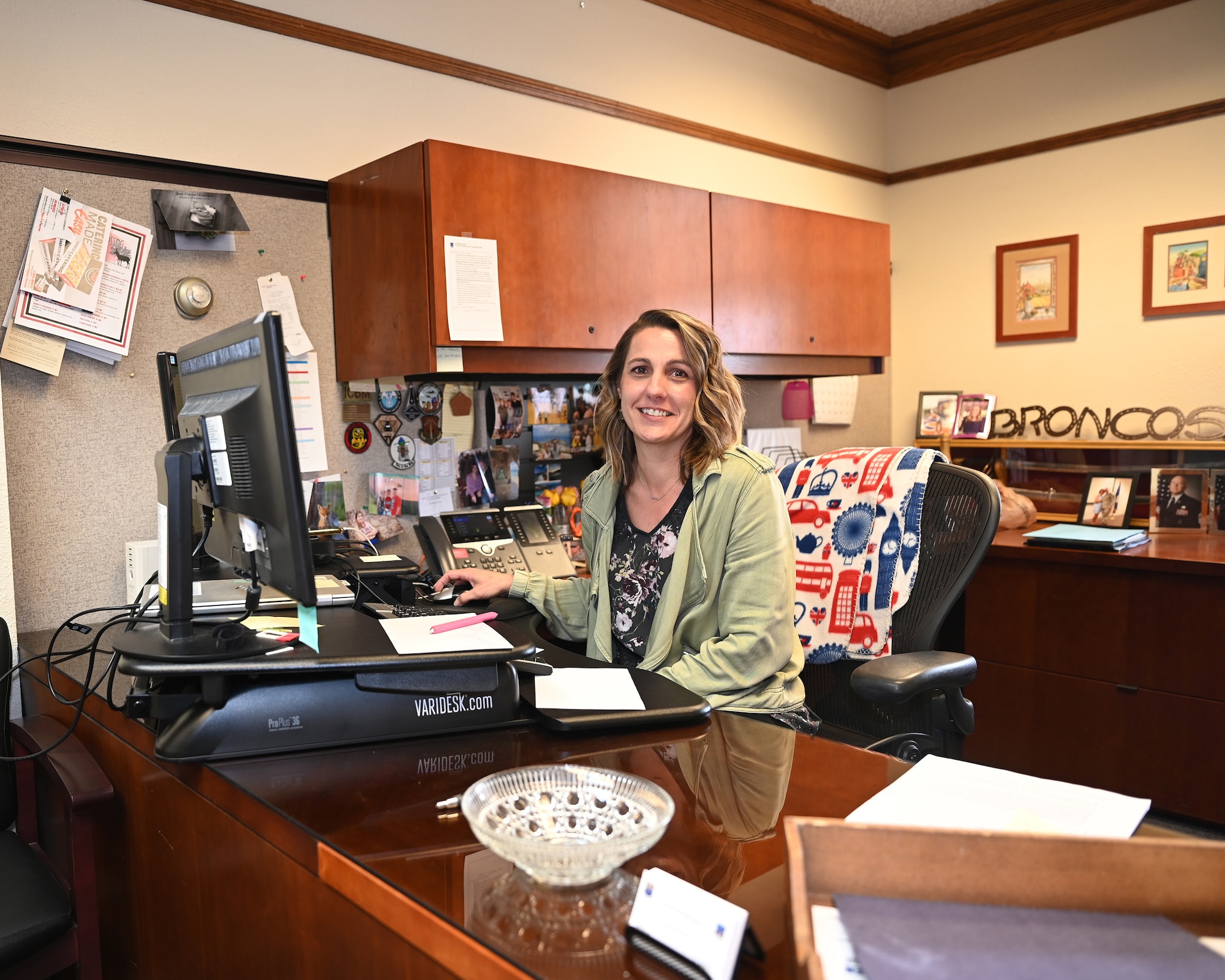 Jen Bradley at desk