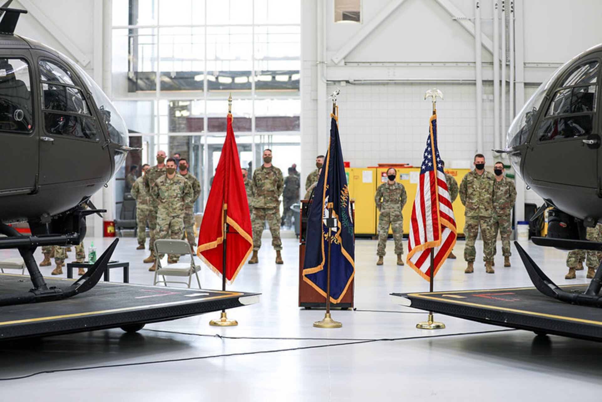 Governor Andy Beshear visited Kentucky's Boone National Guard Center, March 12 to present an Acclamation award to members of the National Guard who supported the inauguration In January, more than 300 Soldiers and Airmen mobilized to assist federal agencies in security the Nations Capital during the 59th Presidential Inauguration.During the Ceremony six Service members were additionally recognized for their dedication and commitment to the commonwealth for going above and beyond the call of duty.