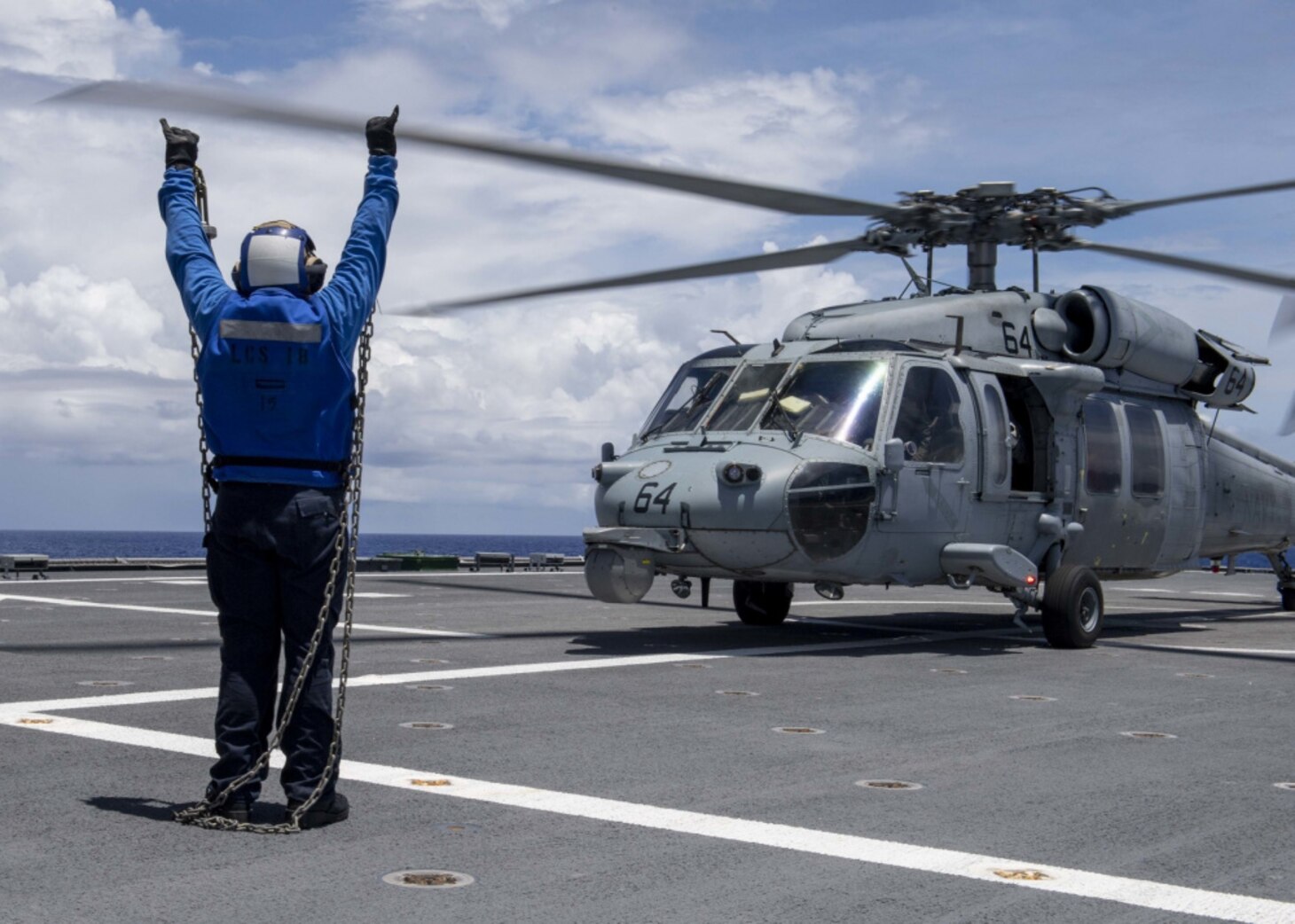 Flight Operations on USS Charleston (LCS 18)