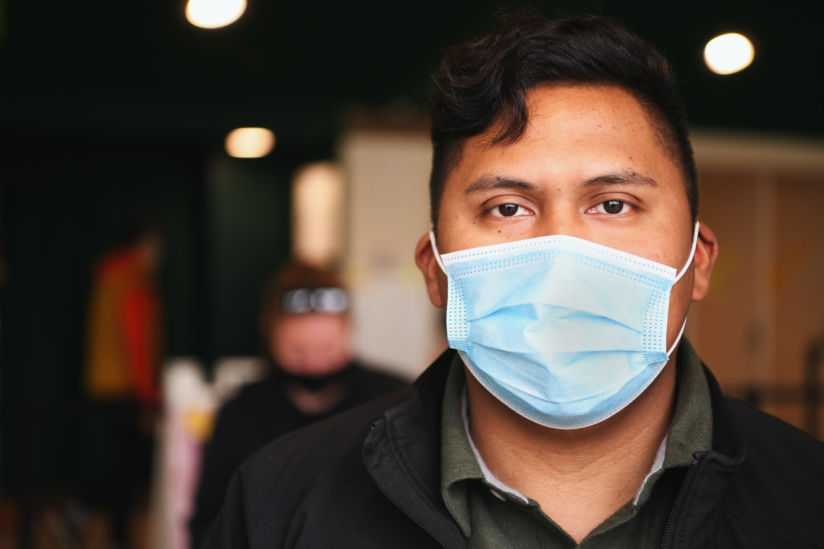 Portrait of service member with mask