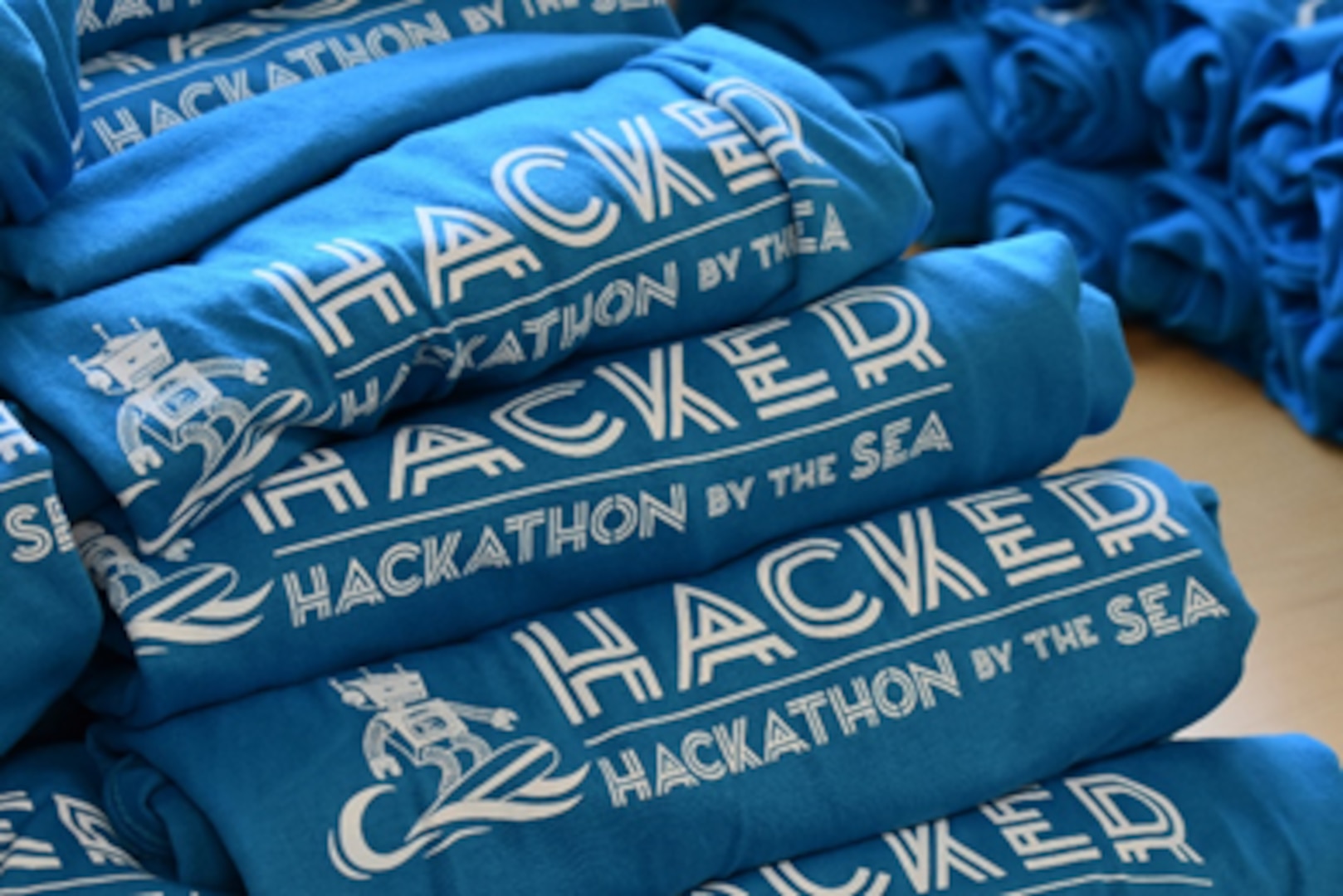 Students participating in the 2021 Hackathon by the Sea competition received a shirt to commemorate the two-day event hosted by NSWC PHD, Naval Air Warfare Center Weapons Division, and Naval Facilities Engineering and Expeditionary Warfare Center, in partnership with the Ventura County Office of Education. The theme this year was “Hack The Future.
