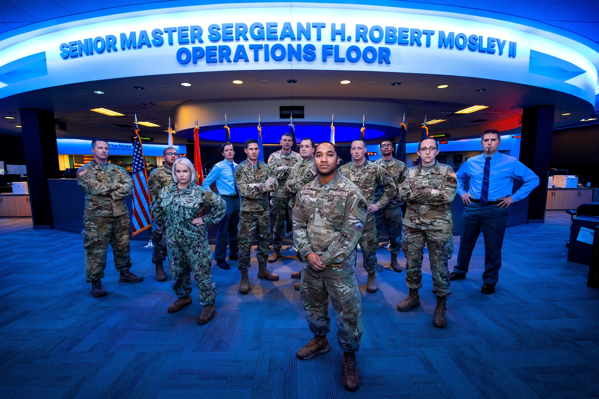 Group photo of Joint Task Force-Space Defense members.