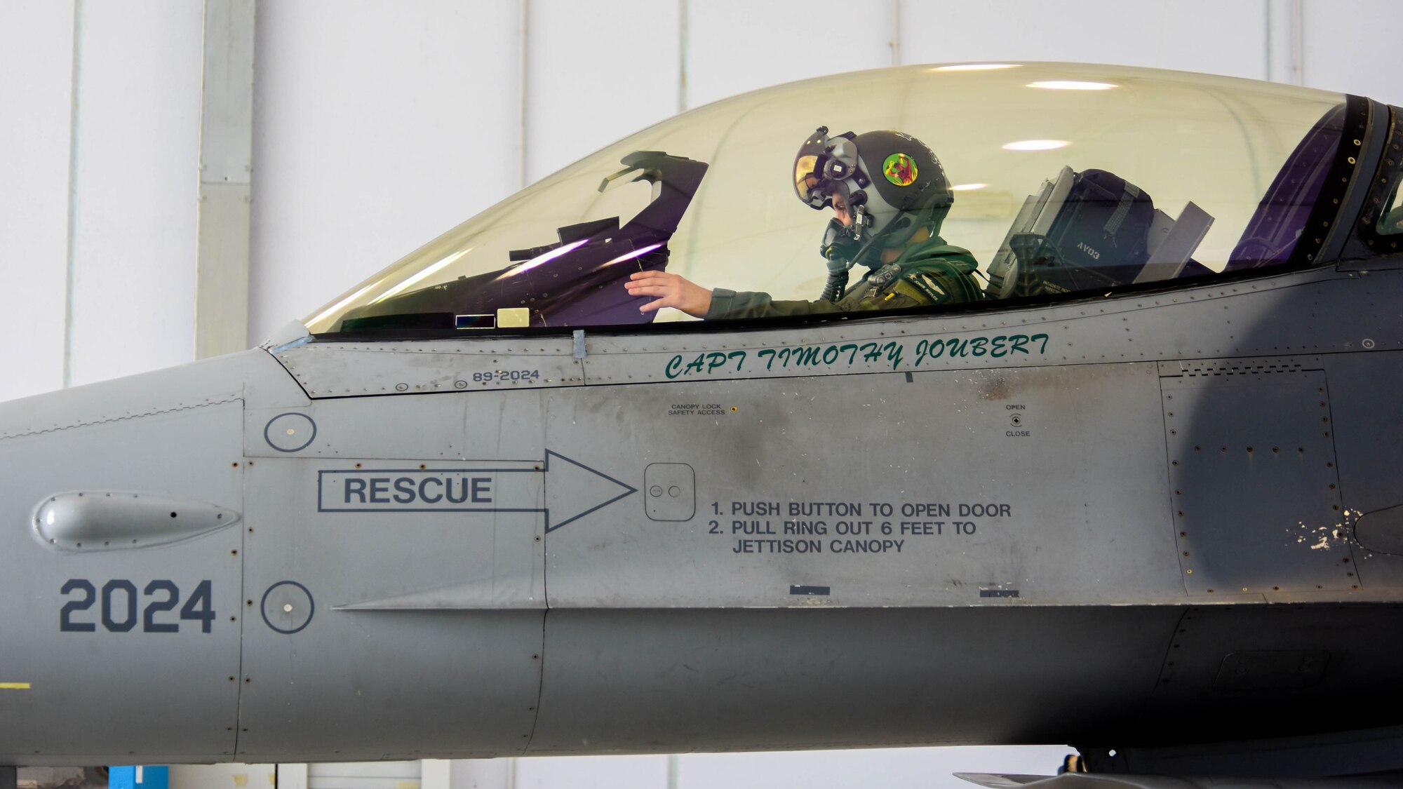 A U.S. Air Force F-16 Fighting Falcon pilot assigned to the 555th Fighter Squadron prepares to participate in exercise Falcon Strike 21 (FS21) at Amendola Air Base, Italy, June 7, 2021. Aircraft participating in FS21 include the U.S. Air Force F-35 Lightning II and F-16 aircraft and U.S. Marine Corps, Royal air force, Italian air force, and Israeli air force F-35B aircraft. (U.S. Air Force photo by Airman 1st Class Brooke Moeder)