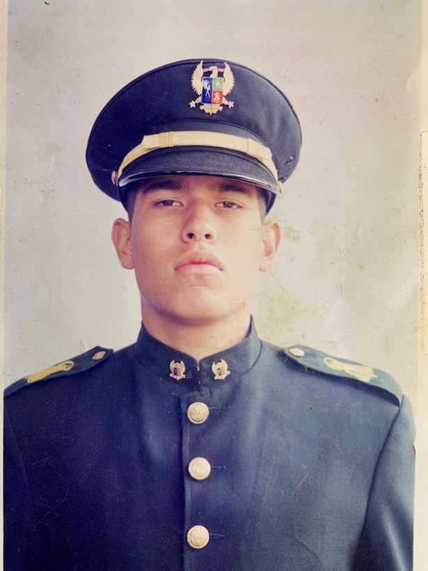 Second Lt. Mauricio Garcia poses during graduation from military officer school in Bogota, Colombia.