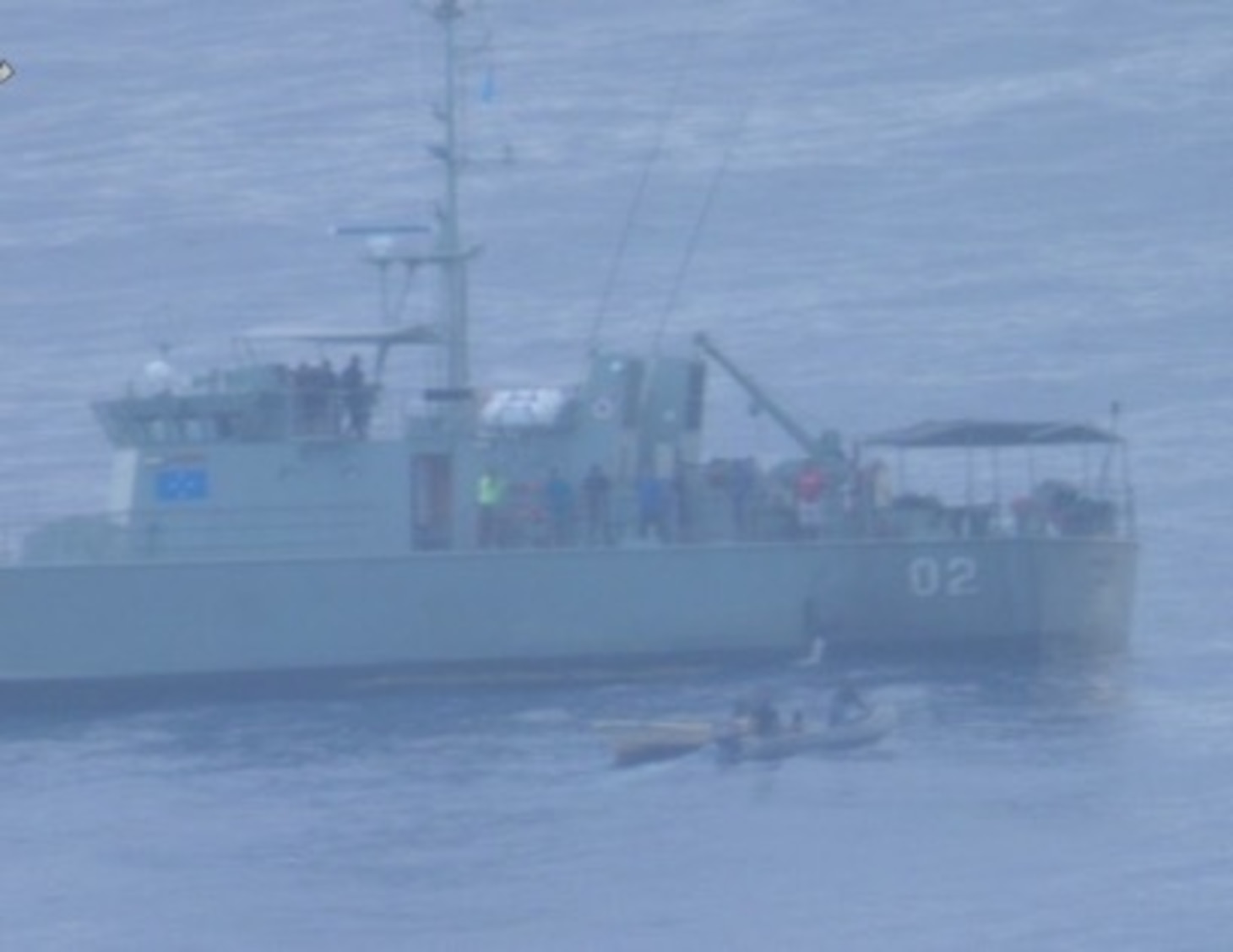 COAST OF MICRONESIA (June 7, 2020) The FSS Micronesia rescues a stranded fisherman during a joint Search and Rescue (SAR) mission with U.S. Navy Patrol Squadron 45, off the coast of Micronesia June 7.