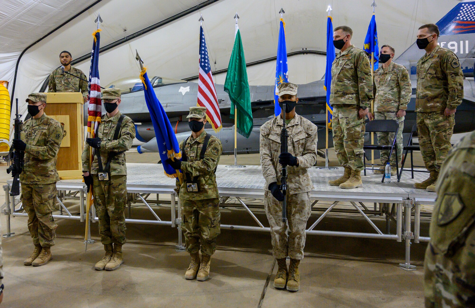 Photo of honor guard presenting the colors.
