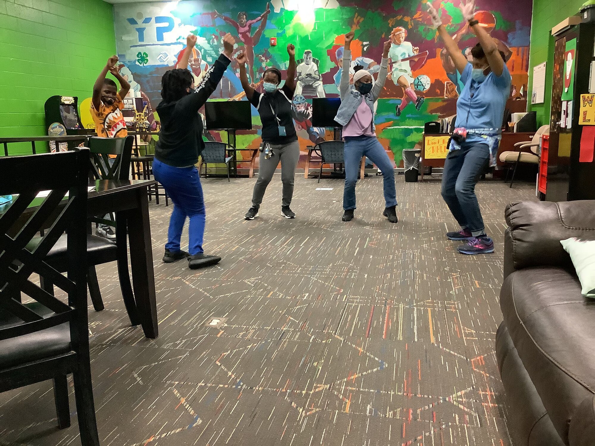 Teens dance at the youth center.