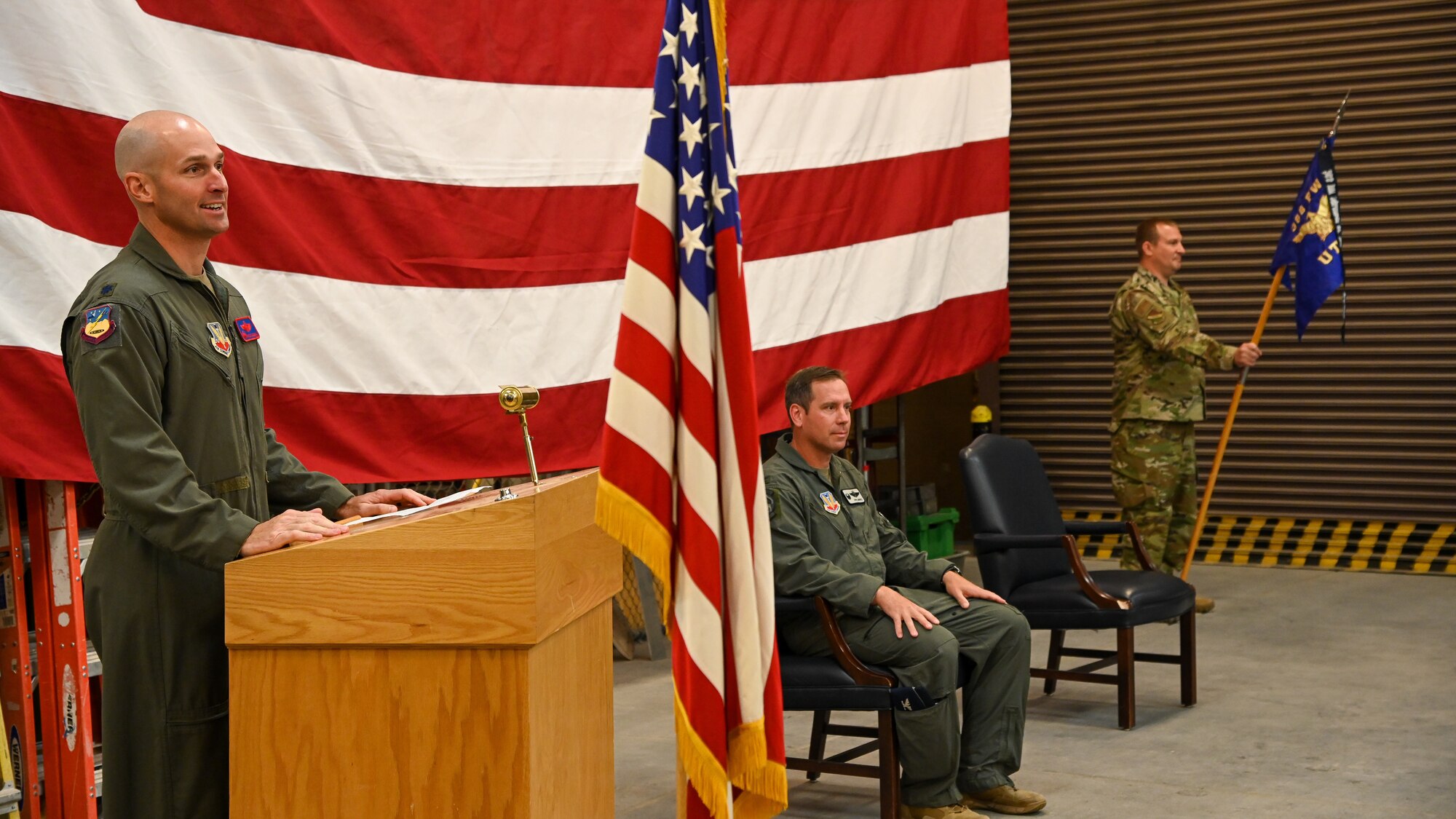 A photo of a change of command