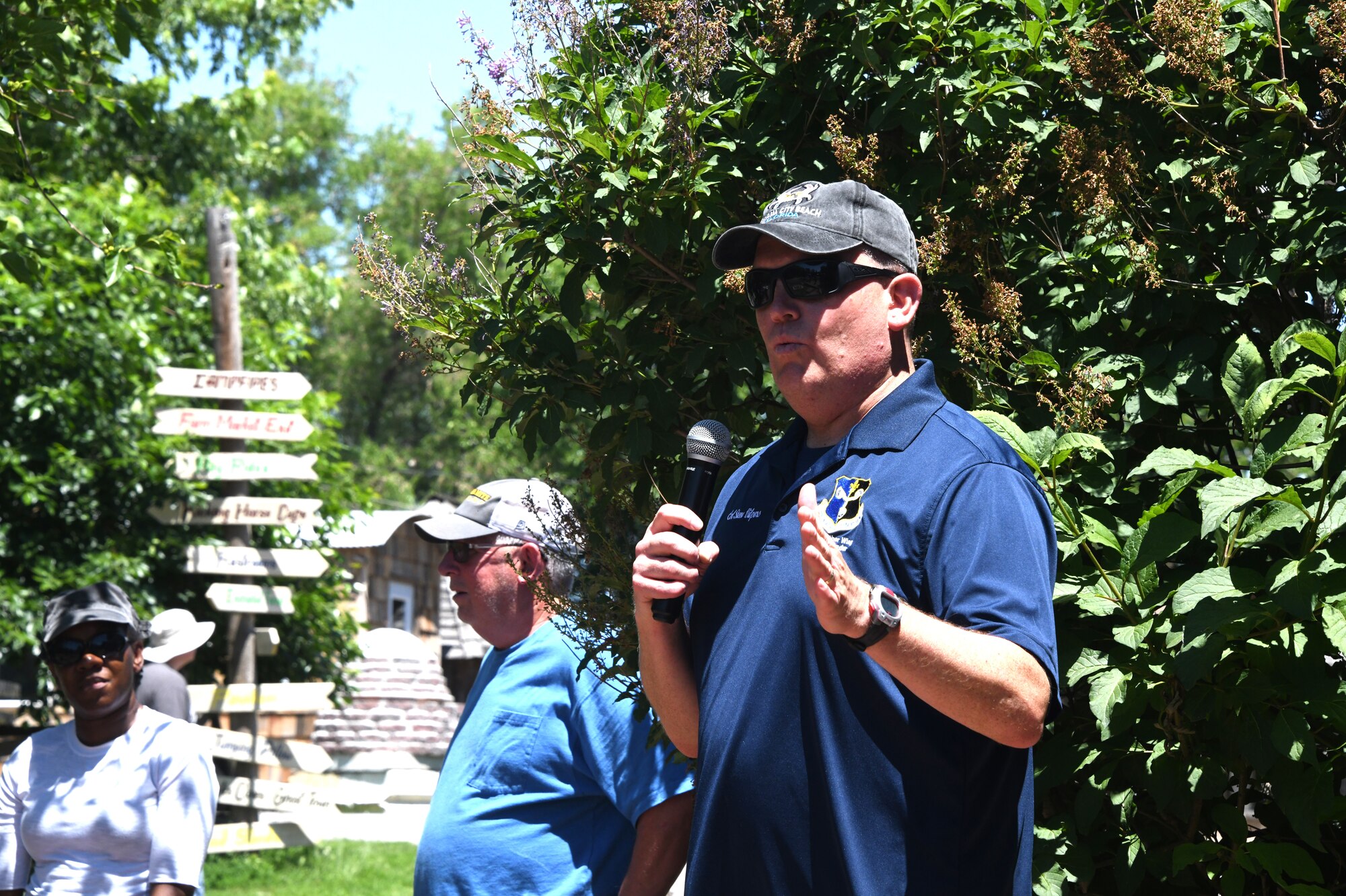 Col. Steven Vilpors, 557th Weather Wing vice commander, closed out the 2021 557th WW Annual Picnic by giving thanks to the Co-Commanders for their support and the planning committee for all the hard work to put the event together on June 4, 2021 at the Bellevue Berry Farm in Bellevue, Nebraska.