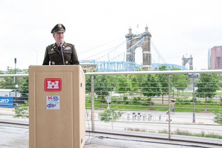 Col. Kim A. Peeples took command of the Great Lakes and Ohio River Division during a ceremony today in Cincinnati.