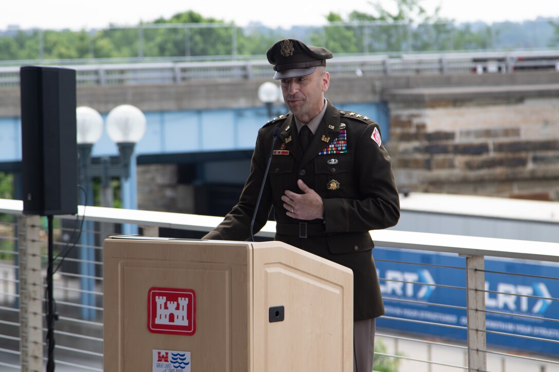 Lt. Gen. Scott Spellmon, 55th Chief of Engineers and Commander of USACE, presided over the LRD change of command ceremony today in Cincinnati