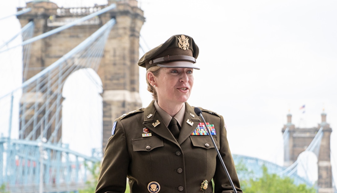 Col. Kim A. Peeples took command of the U.S. Army Corps of Engineers Great Lakes and Ohio River Division during a ceremony June 11, 2021 in Cincinnati, Ohio.