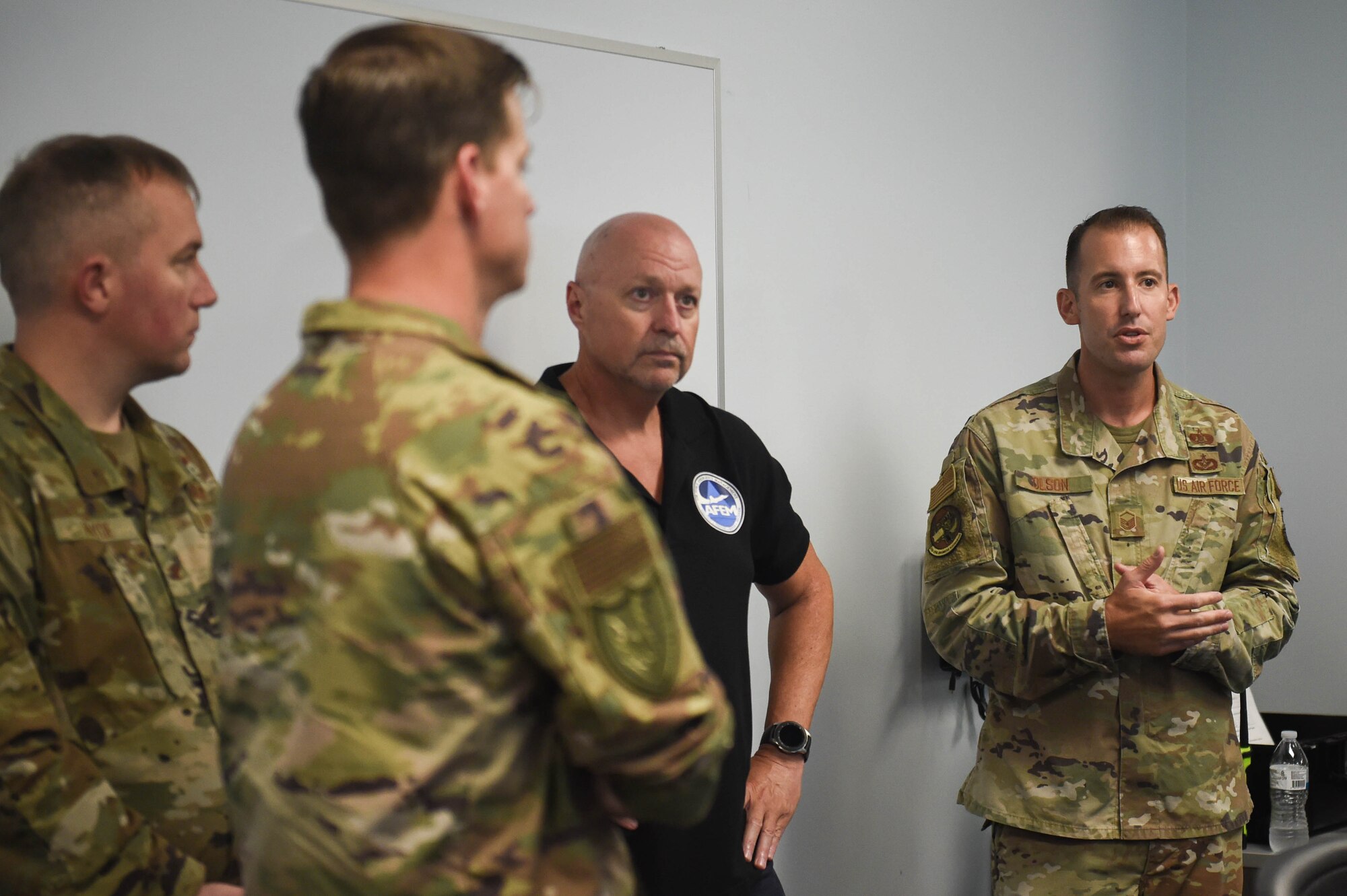 Service members talk about Moody's emergency operations center