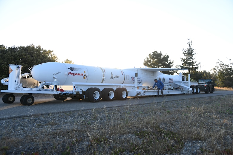 Photo of Pegasus launch process at Vandenberg