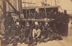 Contraband sailors on the Union Navy receiving ship USS Vermont, moored at Port Royal, South Carolina, during the Civil War. (metmuseum.org)