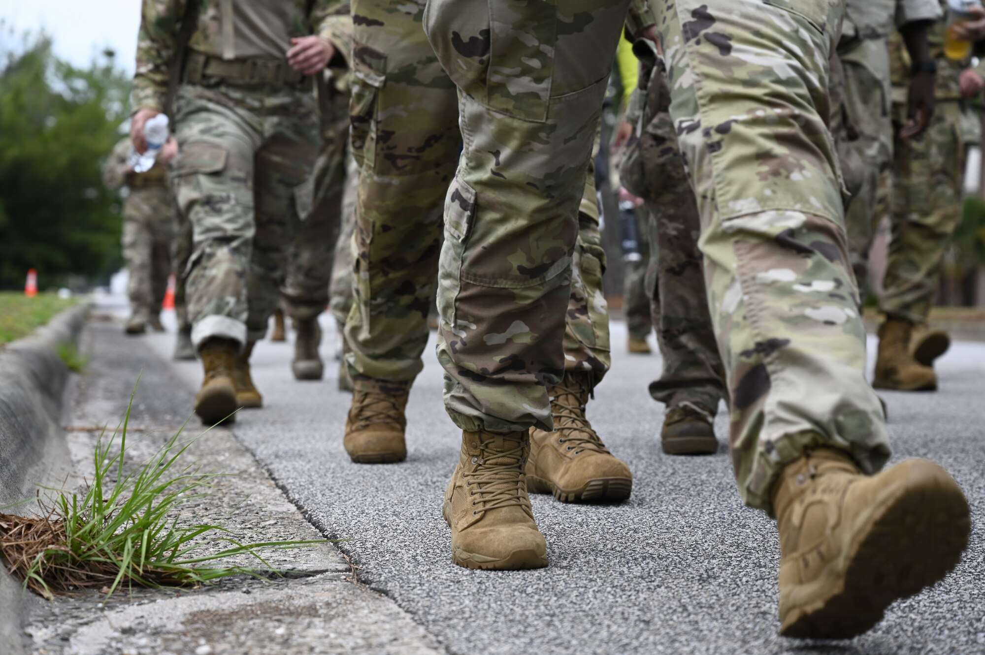 Members from the U.S. Air Force, U.S. Army, Royal Danish Air Force and other coalition partners participate in the Danish Contingency (DANCON) ruck march at Shaw Air Force Base, S.C., June 5, 2021. Traditionally, RDAF members host 25KM (15.5 miles) DANCON ruck marches at the conclusion of team deployments in the Middle East and other locations around the globe. RDAF members recently deployed to Shaw Air Force Base to work side by side with Airmen from the 727 Expeditionary Air Control Squadron, “Kingpin,” and this event marks the first DANCON march held on U.S. soil.