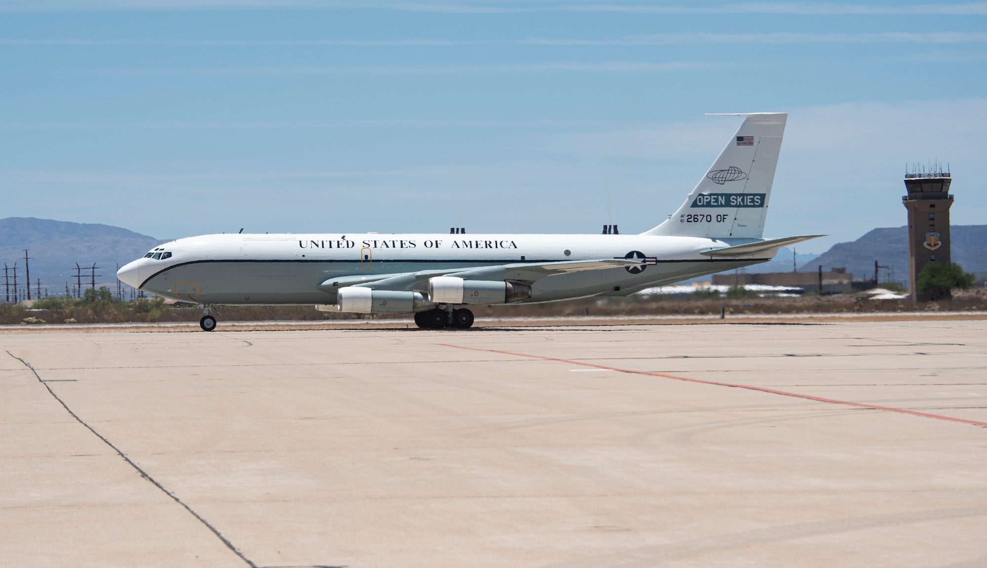 An aircraft on the flight line.