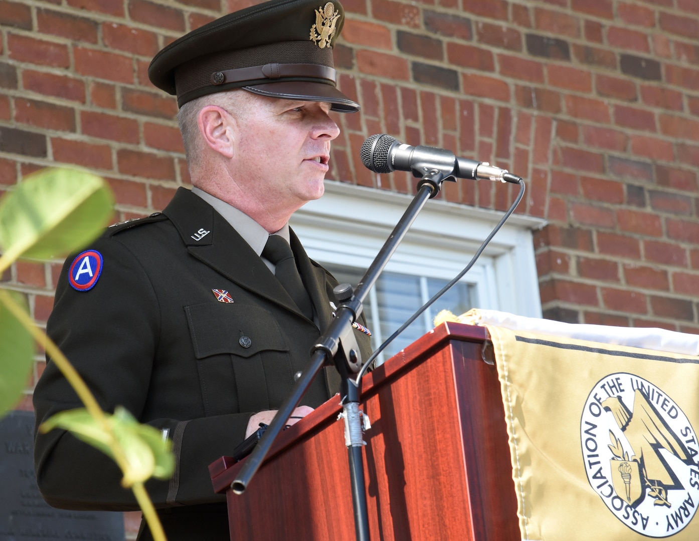Maj. Gen. Timothy P. Williams, the Adjutant General of Virginia, gives remarks and participates in a ceremonial cake cutting during the Flag Day and Army Birthday event hosted by the Allegheny - Blue Ridge chapter of the Association of the U.S. Army June 13, 2021, in Vinton, Virginia.