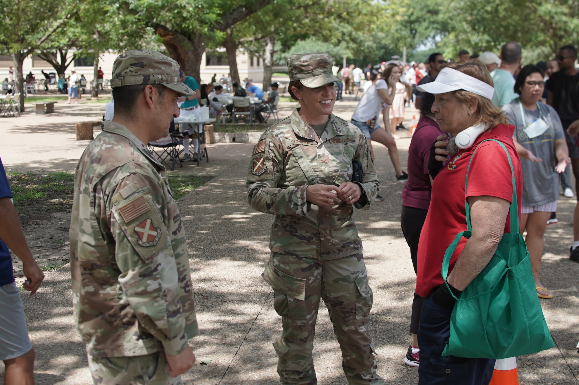 Col. Gillis, Col. Schafer and Ms. Boaldin at AMIGO picnic.