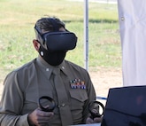 NORCO, Calif. (March 2, 2021) Lt. Col. Brandon Newell of Marine Corps Installations West flies a drone during a 5G Demo Day flight test event at Norco College. The Navy's Inland Empire Tech Bridge, anchored by Naval Surface Warfare Center Corona Division, networked with the college to host the event, during which startup company vRotors demonstrated their respective technologies for the Marine Corps through a National Security Innovation Network (NSIN) 5G Starts prize challenge.