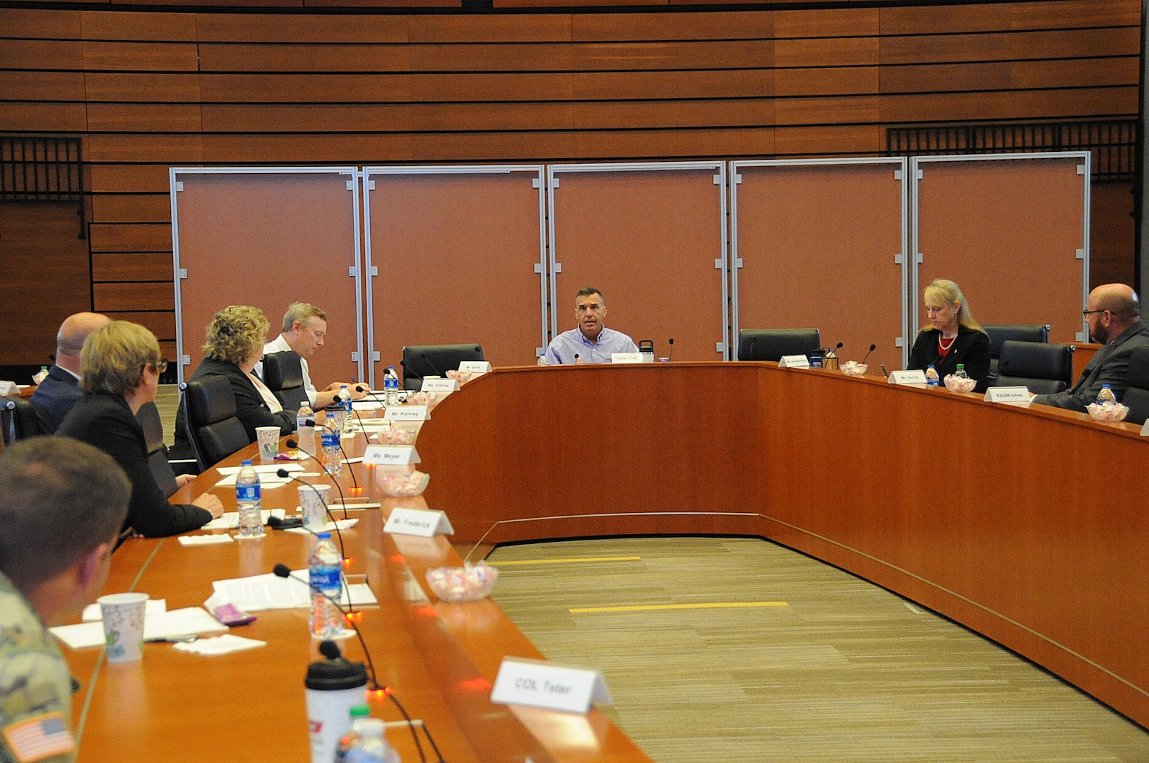 Military and Civilian Leaders from across DoD gather to discuss standard and procedures, at USSTRATCOM on Offutt AFB, Nebraska. 11 June 2021