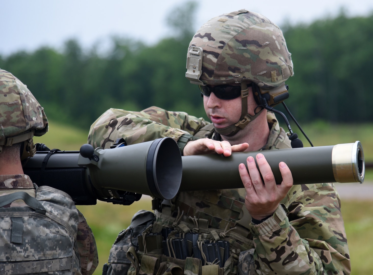 Virginia National Guard Soldiers assigned to the Winchester-based 3rd Battalion, 116th Infantry Regiment, 116th Infantry Brigade Combat Team train on the M3E1 Multi-purpose Anti-armor Anti-personnel Weapon System June 4, 2021, at Maneuver Training Center Fort Pickett, Virginia.