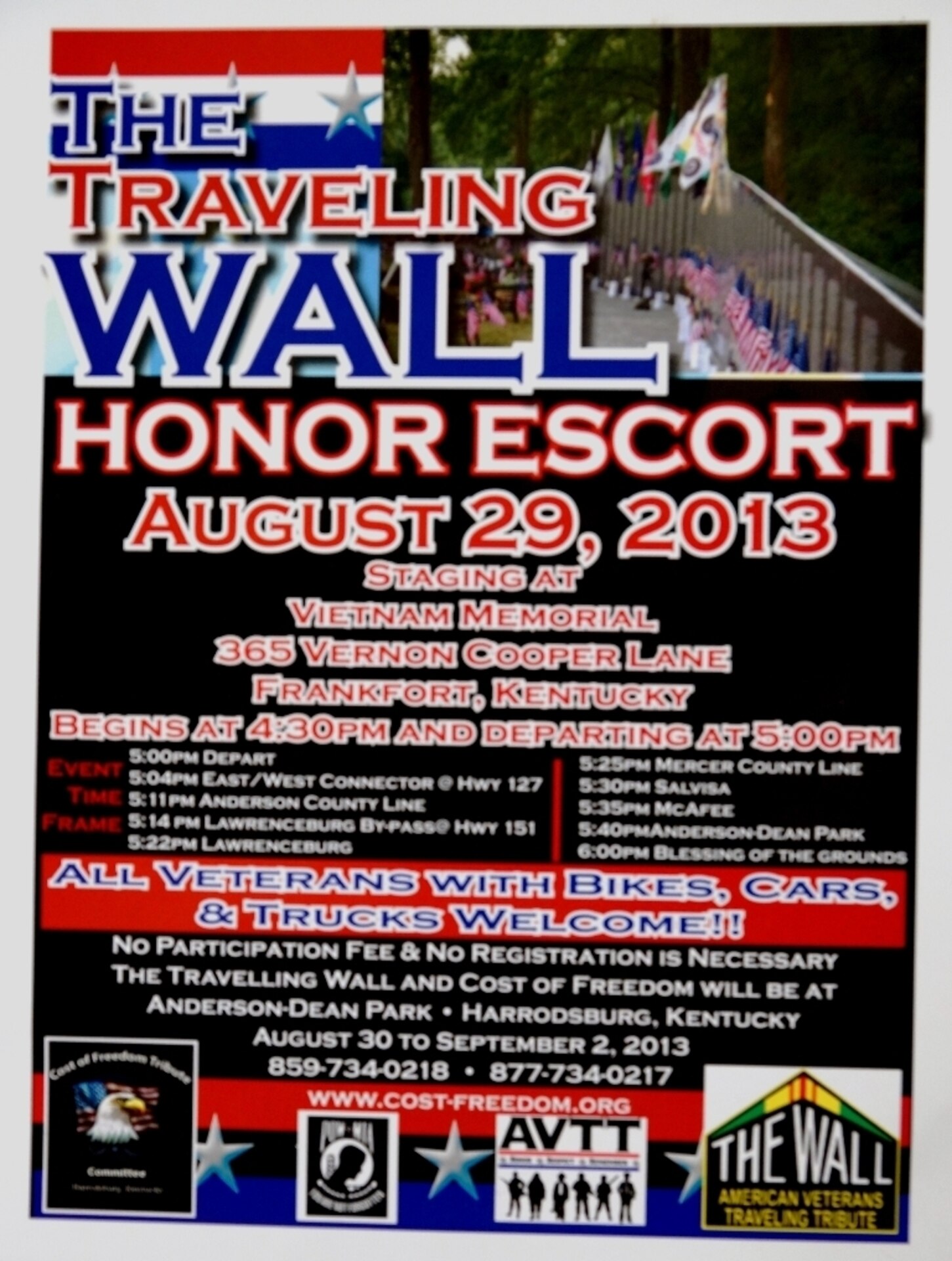 In addition to the cannons being on display with traveling wall and other planned tributes, local soldiers will provide an honorary guard for the wall during its three-day stay in Harrodsburg.