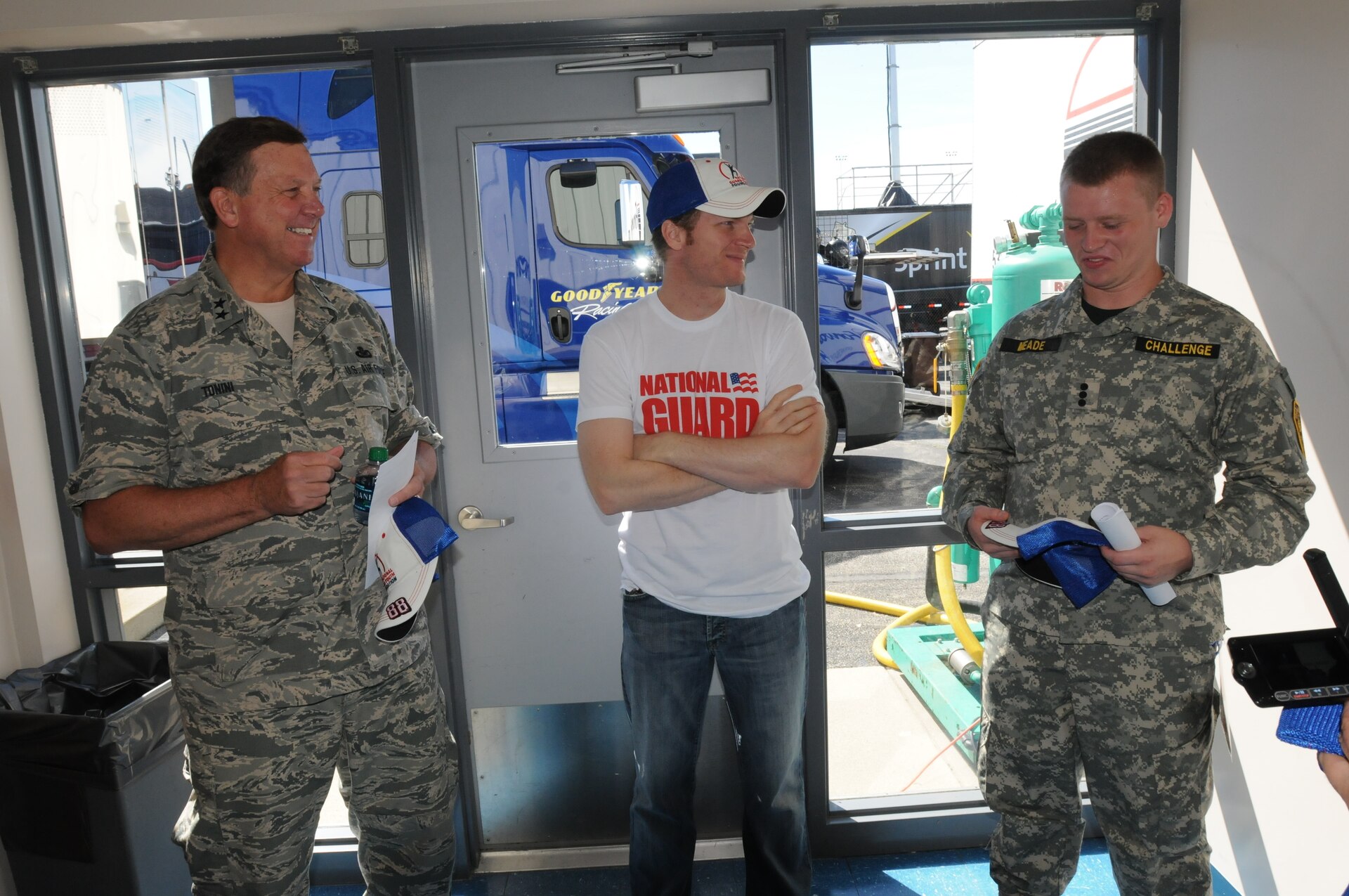 The National Guard Youth Foundation teamed up with Hendrick Motorsports to race the 88 with a special logo for the race at Kentucky Speedway