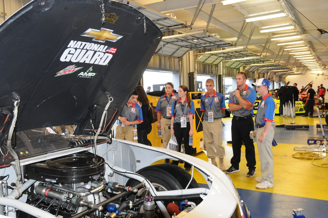 The National Guard Youth Foundation teamed up with Hendrick Motorsports to race the 88 with a special logo for the race at Kentucky Speedway