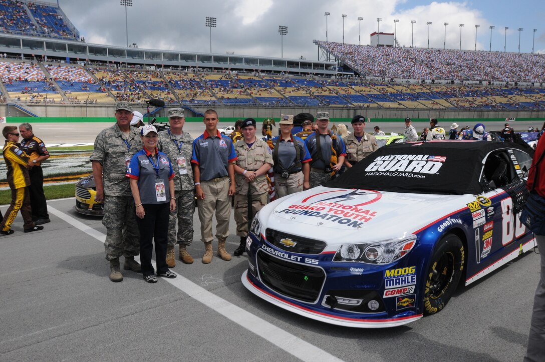 The National Guard Youth Foundation teamed up with Hendrick Motorsports to race the 88 with a special logo for the race at Kentucky Speedway