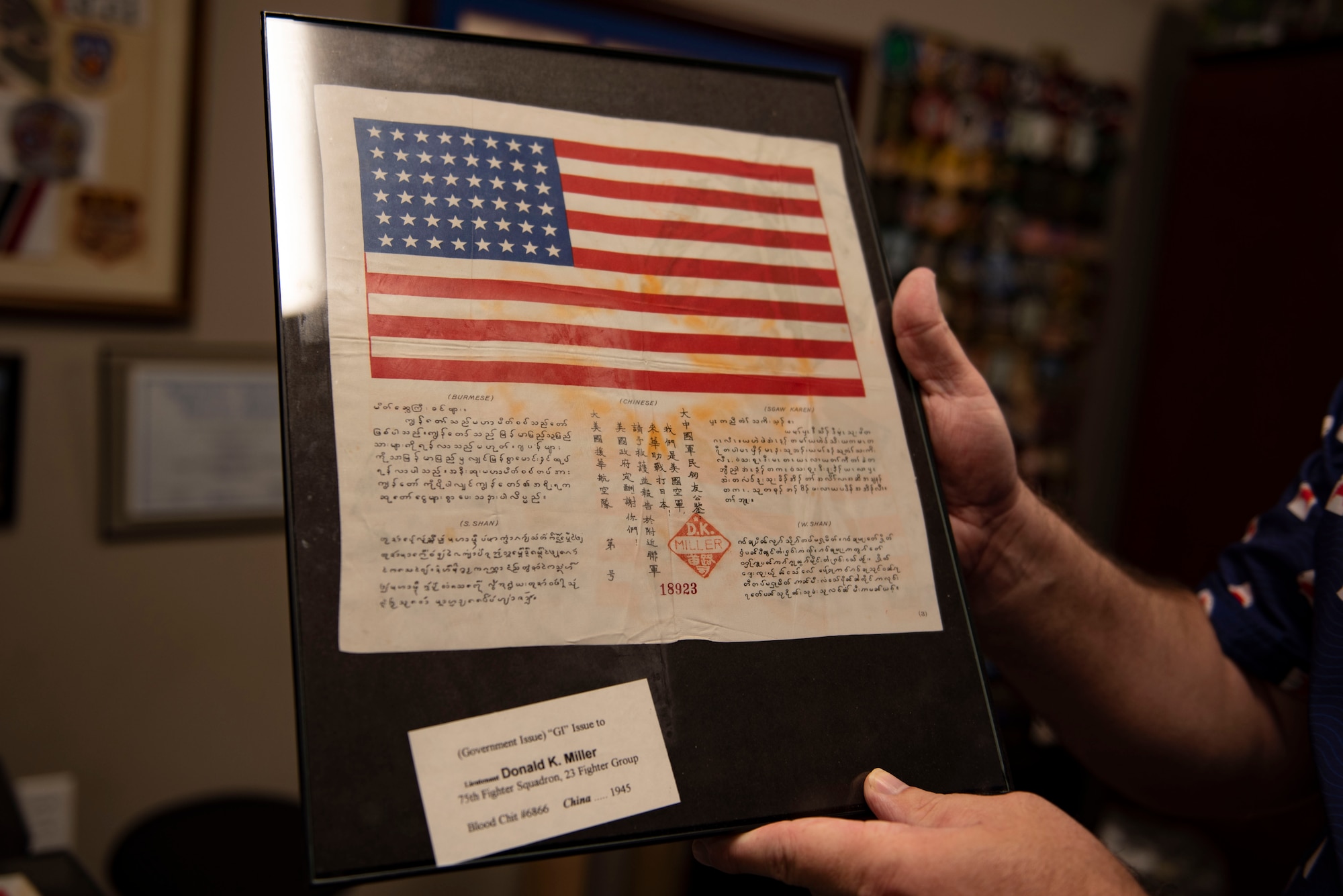 A photo of a blood chit.