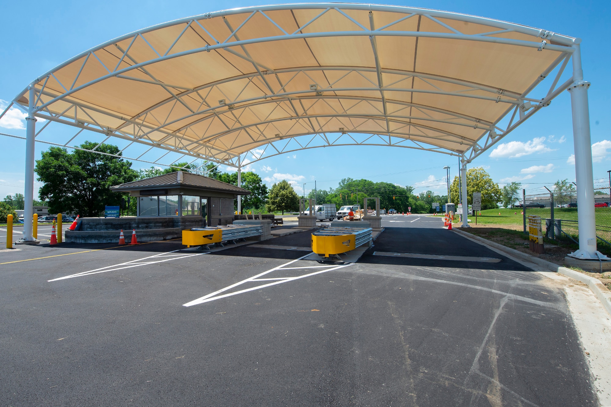 Work on Gate 15A at Wright-Patterson Air Force Base nears completion June 14 ahead of its scheduled reopening. (U.S. Air Force photo by R.J. Oriez)